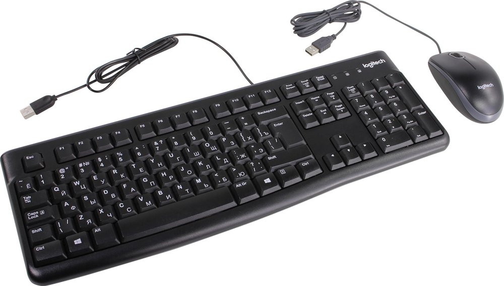 Комплект (клавиатура+мышь) Logitech Desktop MK120 проводной Black USB [920-002561]