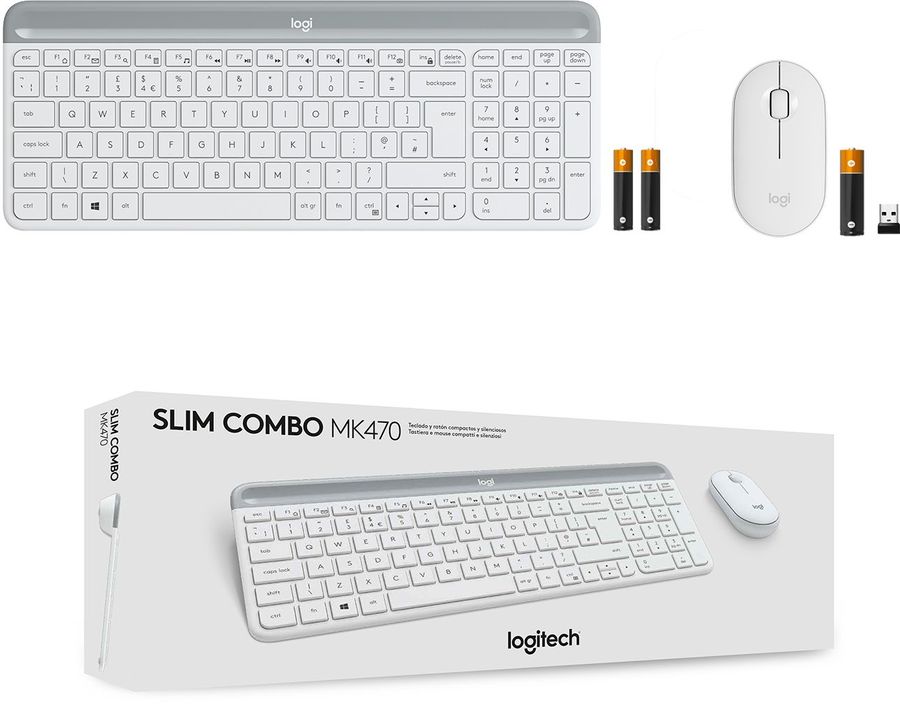Комплект (клавиатура+мышь) Logitech Combo MK470 USB white [920-009207]