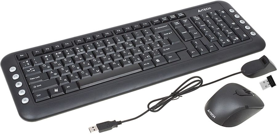 Комплект (клавиатура+мышь)  A4TECH V-Track 7200N USB black 