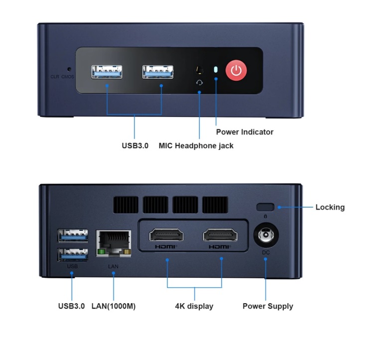 Неттоп Beelink MINI S (Intel Celeron N5095, 8Гб DDR4, 128Гб SSD, Windows 11 Pro)  