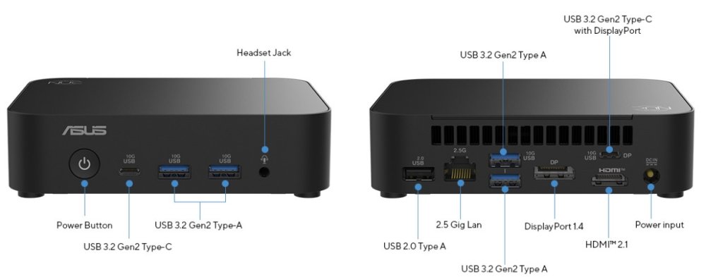 Неттоп ASUS NUC 14 Essential (Intel N150, 8Гб DDR5, 256Гб SSD, без ОС) (RNUC14MNK1500002) 