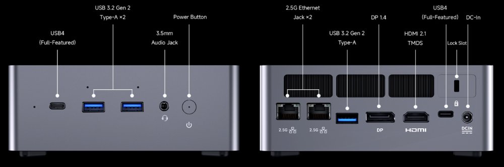 Неттоп Chuwi AuBox Ai365 (AMD Ryzen AI 9 365, 32Гб DDR5, 1Тб SSD, Windows 11 Pro) (CWI603AIP)  