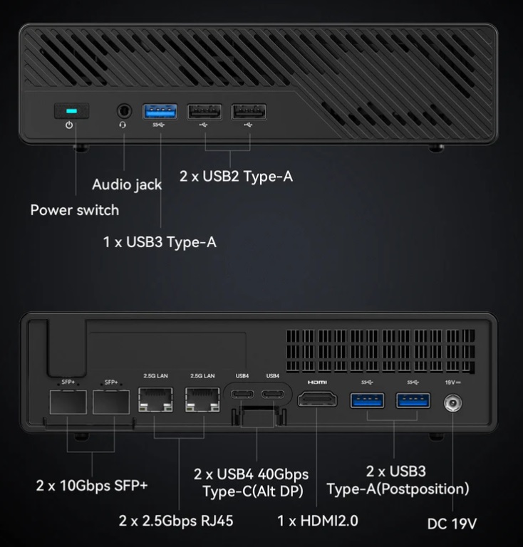 Неттоп Minisforum MS-01-S1260 (Intel Core i5-12600H, 16Гб DDR5, 512Гб SSD, Windows 11 Pro) 