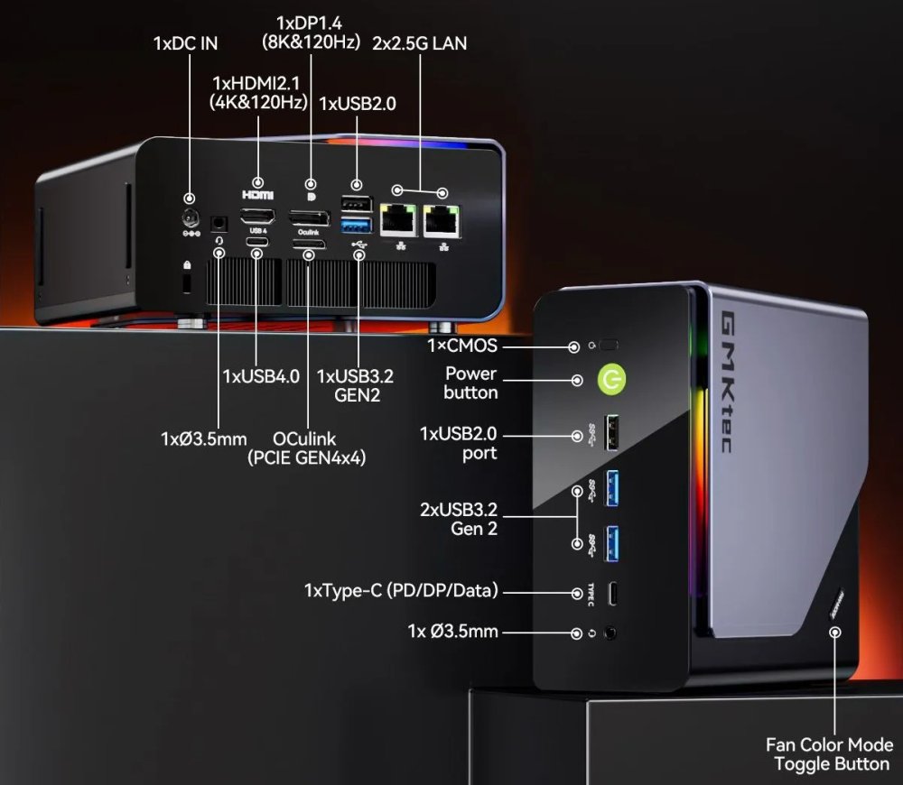 Неттоп GMK Technology K12 (AMD Ryzen 7 H255, 32Гб DDR5, 1Тб SSD, Windows 11 Pro)  