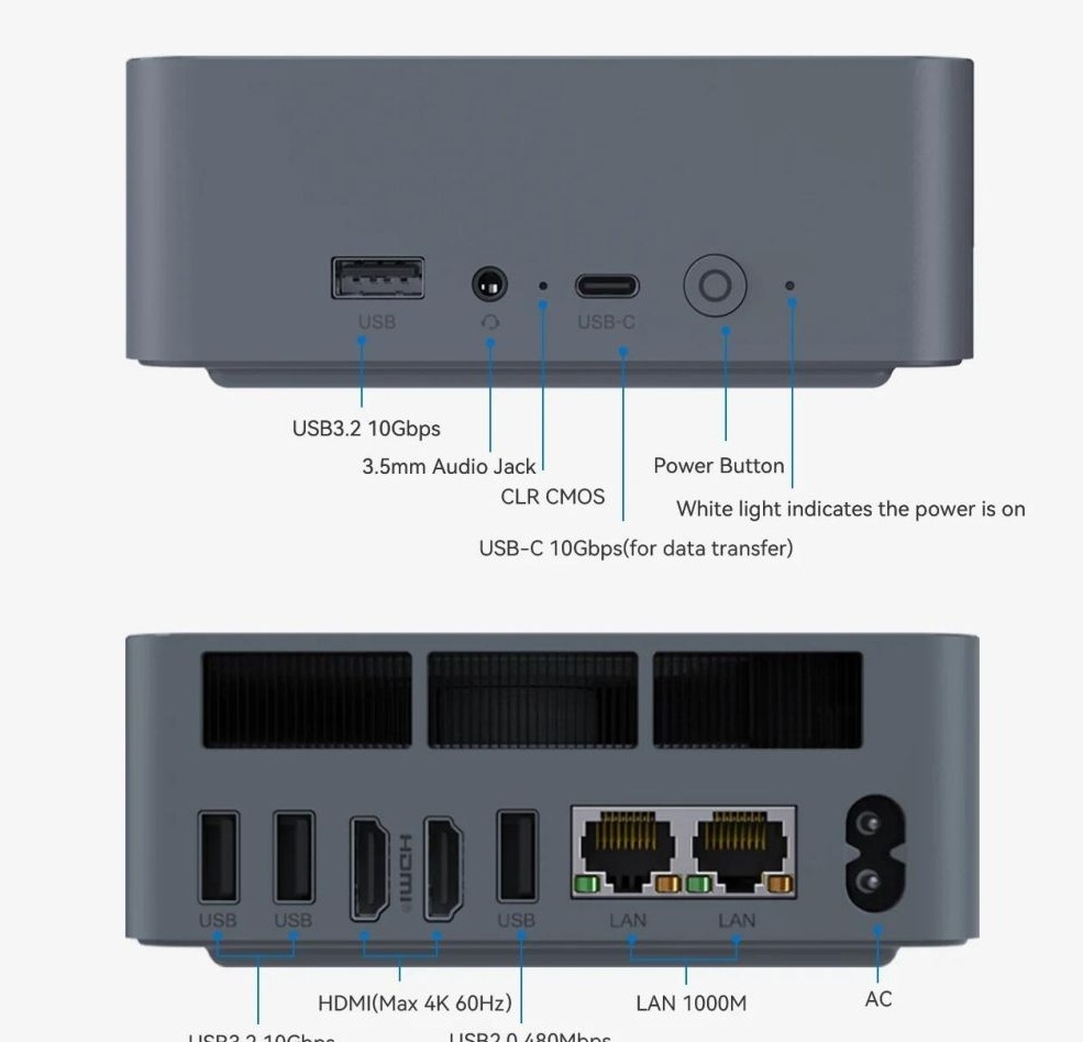 Неттоп Beelink EQi12-D4 (Intel Core i3-1220P, 16Гб DDR4, 500Гб SSD, без ОС)