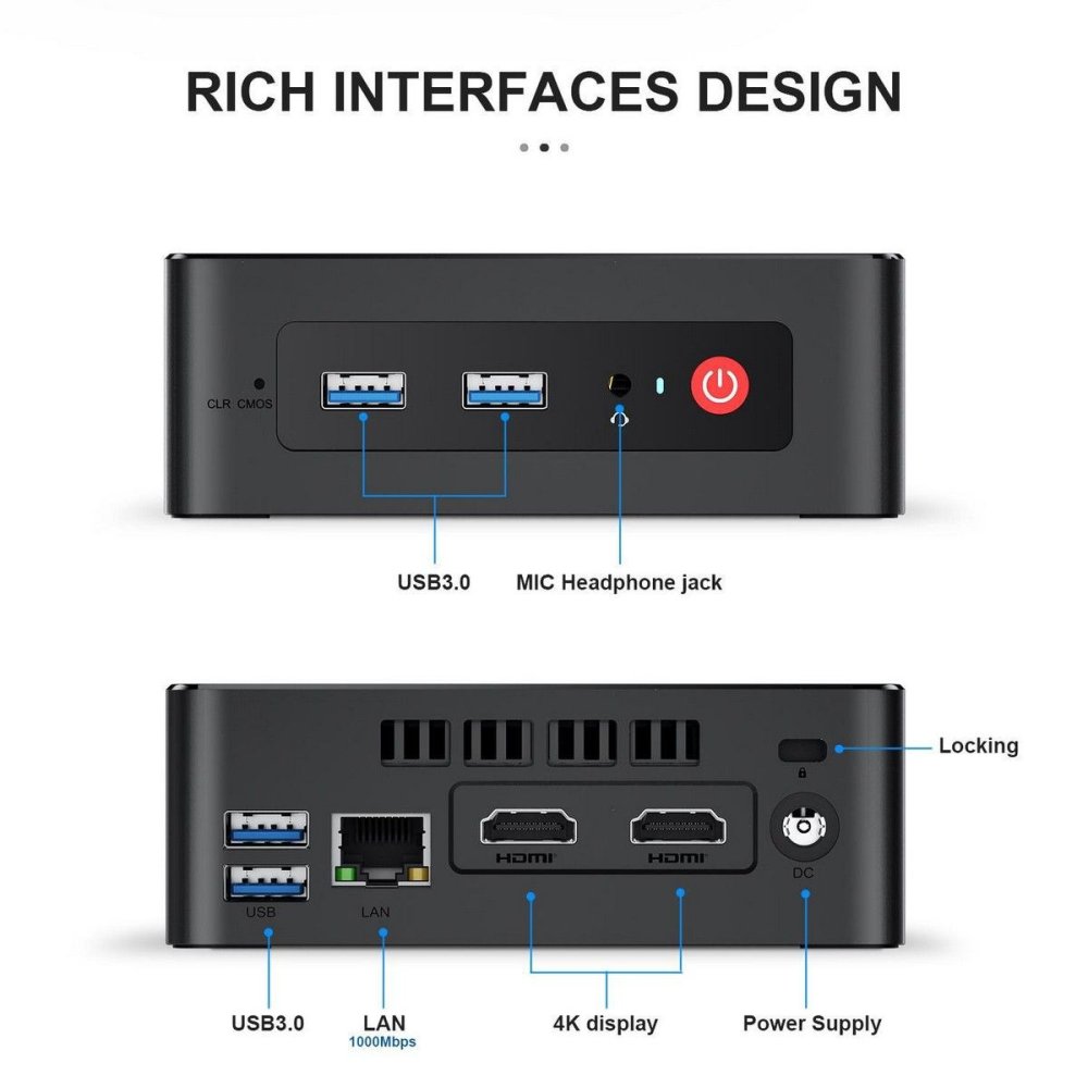 Неттоп Beelink GK mini (Intel Pentium J5005, 8Гб DDR4, 256Гб SSD, без ОС)   