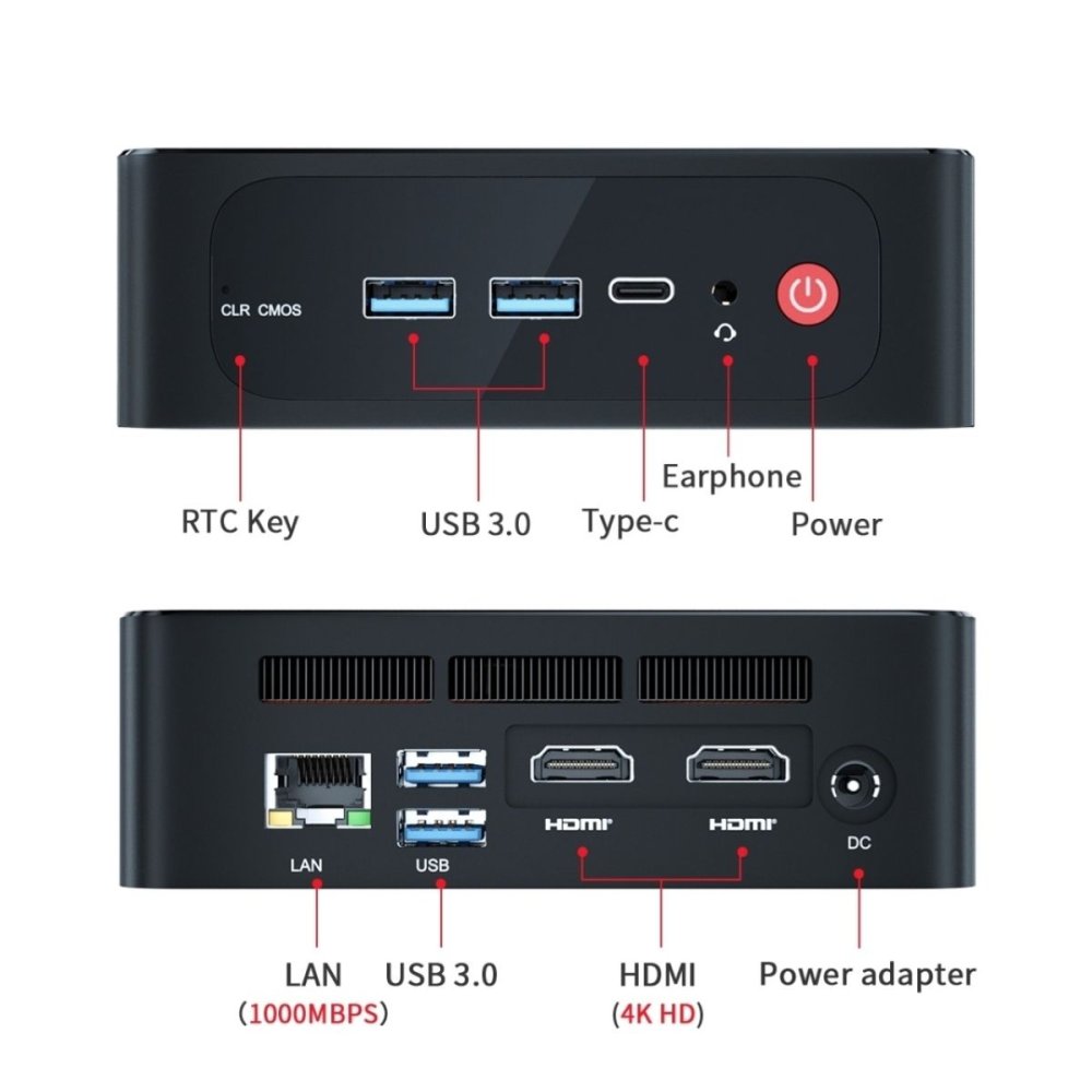 Неттоп Beelink SER5 (AMD Ryzen 5 5500U, 16Гб DDR4, 500Гб SSD, без ОС) 