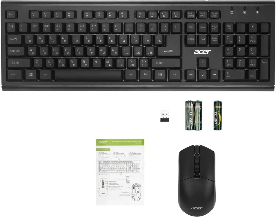 Комплект (клавиатура+мышь) Acer OKR120 черный (ZL.KBDEE.007) 