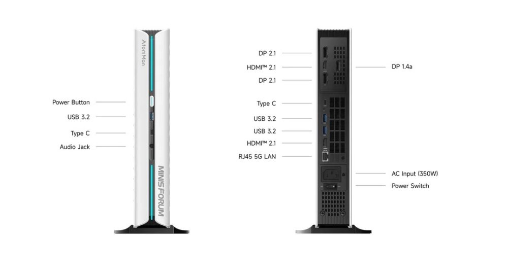 Неттоп Minisforum G1 Pro (AMD Ryzen 9 8945HS, 32Гб DDR5, 1Тб SSD, NVIDIA GeForce RTX 5060, Windows 11 Pro)   