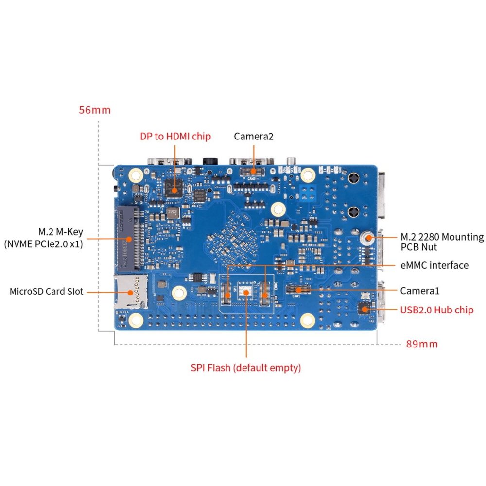 Микрокомпьютер Orange Pi 5 Pro 16GB, без блока питания 